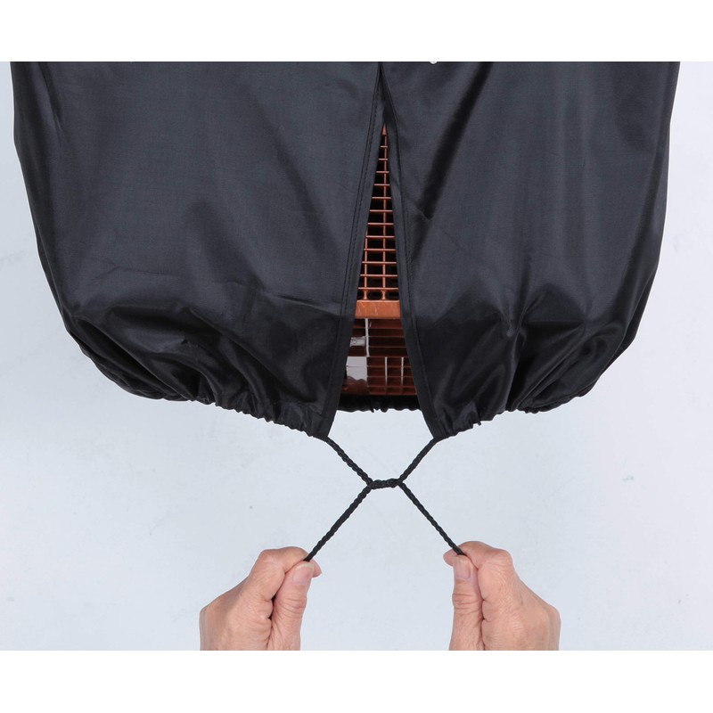 Kawasumi Seisakusyo KW-245BK 2-Tier Front Bike Basket Cover, Double-Sided Zipper,