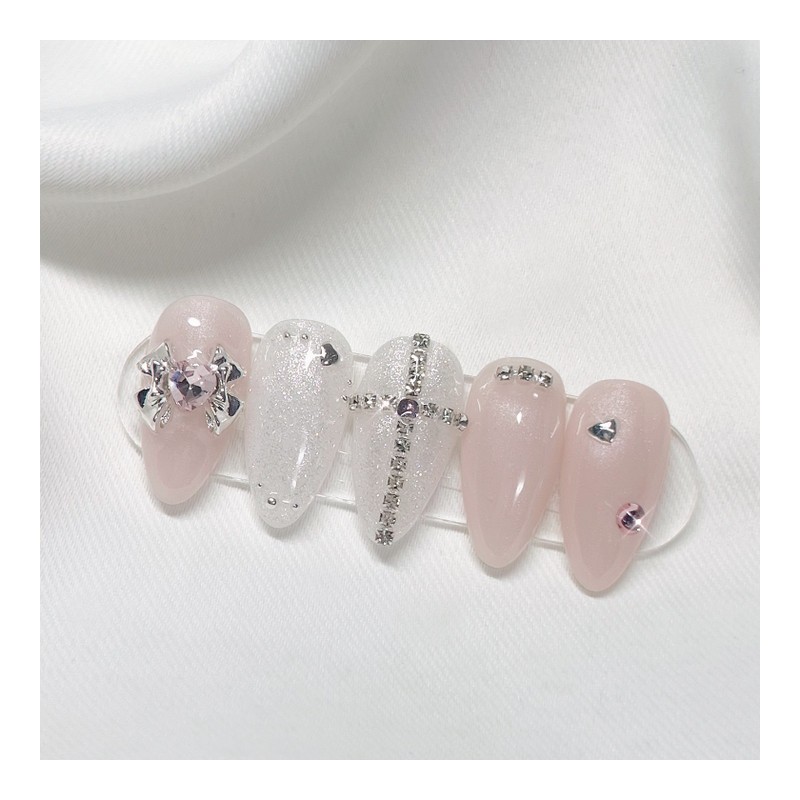 [Handmade Nail Tips] Muted Pink Nail Tips - Petit Coffin