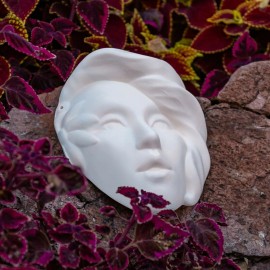 PotteryPie Lady Mask With Flower 8" IN STOCK Ceramic Bisque Ready To Paint Pottery