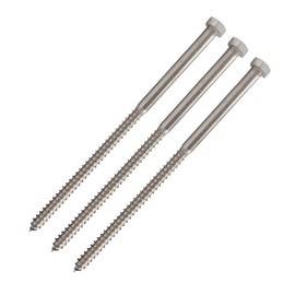 Conquest Fasteners 3/8"-7 x 8-1/2" Hex Head Lag Bolt (25 Pack) - 18-8 Stainless Steel, Hexagon Head Wood Screw