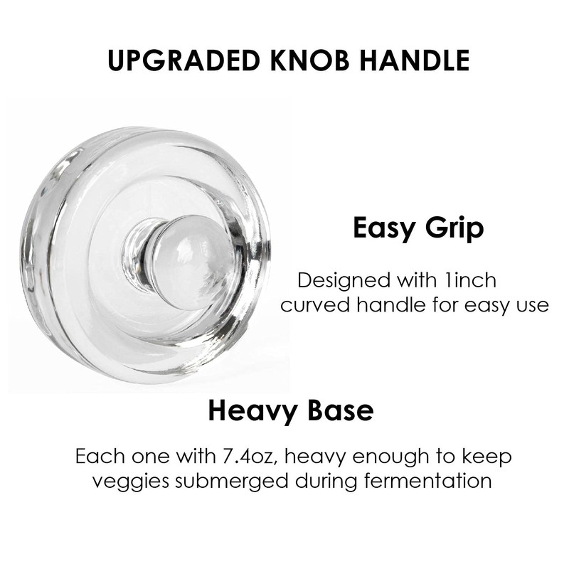 Jillmo Easy Grip Fermentation Weight- 4 Pack of Glass Weights