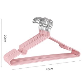 Premium Rubber Coated Metal Hangers - Heavy Duty - Space Saving Organiser Hangers for Wardrobes, Clothes Racks, Poles, Thin and Non-Slip, Chrome (Pack of 10, Blue)