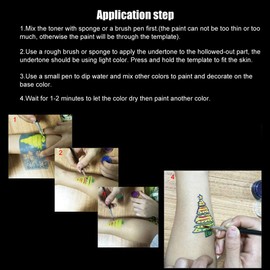 Akozon 6 Styles/Set Face Painting Stencil Reusable Tattoo Cosmetic Painting Tool