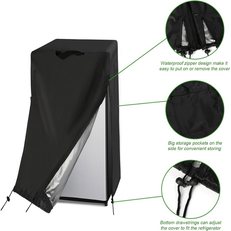 Guisong Refrigerator Cover, Waterproof&Dustproof Cover for Protecting Upright Freezers/Beverage Refrigerator-Suitable
