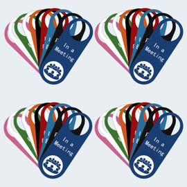 Succwoah 40 Pack Door Hanger Sign, Double Sided Office Door Sign, Do Not Disturb Sign, Please Knock/Come in/in a Meeting/Away/Lunch/Back Soon for Office Home Clinics Meeting Room Therapy Session