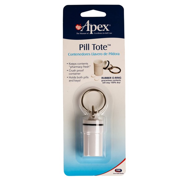 Apex Crush Proof Keychain Pill Holder Travel Container, 1-Pack
