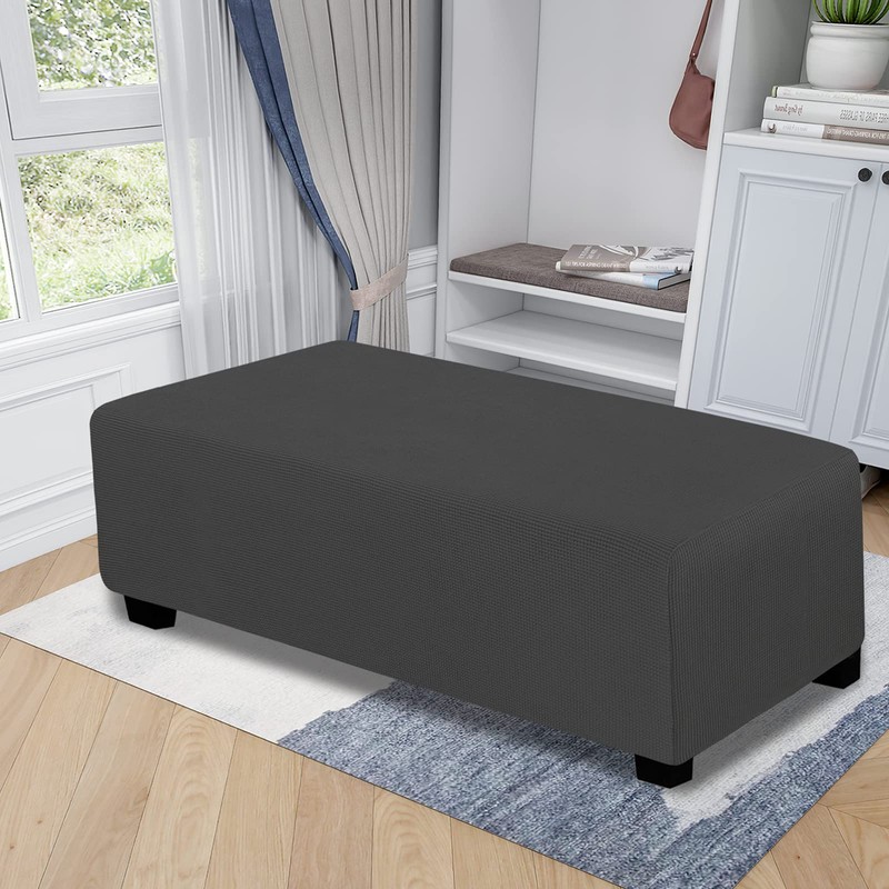 Easy-Going Stretch Ottoman Cover Folding Storage Stool Furniture Protector Soft