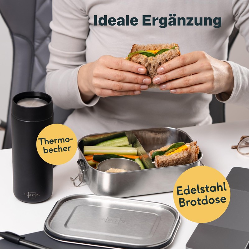 SILBERTHAL Small Stainless Steel Container with Lid Round - Leak-proof