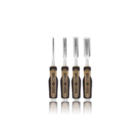Spec Ops Tools Wood Chisel Set with High-Carbon Steel Blades, Shock-Absorbing Grip, 4-Piece, 3% Donated to Veterans