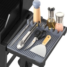 Alfombrilla de silicona para parrilla Blackstone de silicona con almohadilla de goteo para parrilla al aire última intervensión, encimera de cocina (gris)