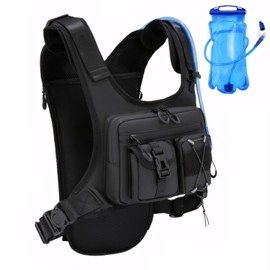 FTCYCRU Running Vest Backpack ,Cycling Hydration Backpack Pack 5L for Women and Men，Lightweight Hydration Pack for Marathon Trail Race Jogging Hiking and Climbing. (black, one size)