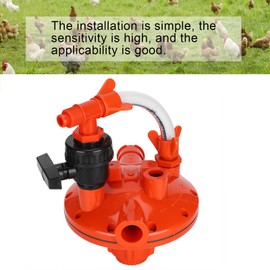 Chicken Water Dispenser Pressure Regulator, 2 Way Recoil Pressure Regulator Increasing Reducing Valve for Poultry Chicken Drinking Farm Equipment(Red)