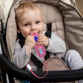 SOLIFEGOBLE 2 Pack Toy Remote for Baby,Silicone Remote Teether for Baby,Baby TV Remote Toy,Infant Chew Toys for Babies Chew Toys (Black + Pink)