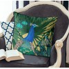 Kelly Stevens-McLaughlan, Peacock on Branch on Gold Cushion / Pillow