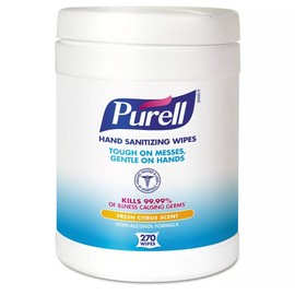 Purell Hand Sanitizing Wipes, Fresh Citrus Scent, 270 Wipes/Can, Pack of 6 Cans