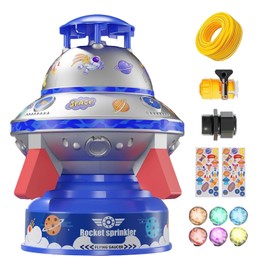 Sprinkler Spielzeug,Wassersprenger Für Kinder | 360-Grad Rotierende Fliegende Untertasse Mit Beleuchtung Zur Haustierabkühlung Gartenbewässerung Strandausflüge Gartenpartys Und Outdoor-Spielen