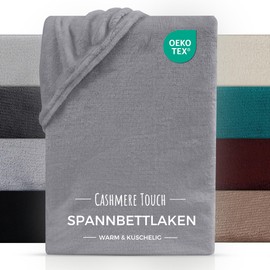 CARPE SONNO® Warm Cashmere Touch Fitted Sheet 200 x 200 cm Winter Cuddly Fitted Sheets Plush Bed Sheet 200 x 200 cm Fitted Sheet 200 x 200 cm Grey