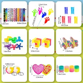 46 PCS Party Favours for Kids Prizes Box Toys, Fidget Toys Goodie Bags Stuffers for Classroom Reward Prizes, Push Pops Toys, Carnival Prizes Birthday Christmas Gifts for Kids 3-5 6-8 8-12