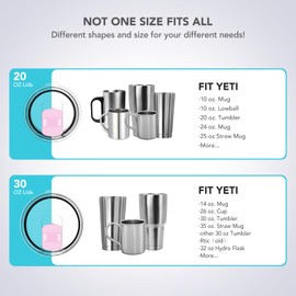 30 oz Tumbler Lid, Replacement Lids Compatible for YETI 30 oz Tumbler, 14 oz Mug and 35 oz Straw Mug, Travel Spill Proof Cup Lids Covers with Magnetic Slider Switch, BPA Free
