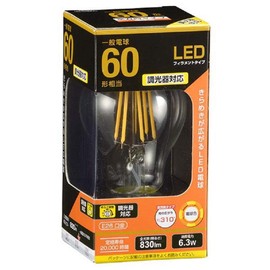 LDA6L/D C6 06-3483 LED Bulb, General Bulb Shape, E26, 6W Bulb Color, Filament Type, Clear, Dimmable