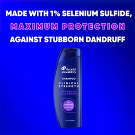 Head & Shoulders Dandruff Shampoo, Clinical Strength Advanced Oil Control, Our Maximum Anti-Dandruff Prescription-Strength Formula, Flake Protection, Seborrheic Dermatitis Relief, Citrus, 13.5 Fl Oz