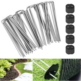 ZSMJAER Pack of 50 Ground Anchors Anti-Rust Ground Anchor for Garden Fleece Solid Anchors for Artificial Grass, Artificial Grass Ground Anchor 40 x 150 mm, Stable and Diving Invisible in the