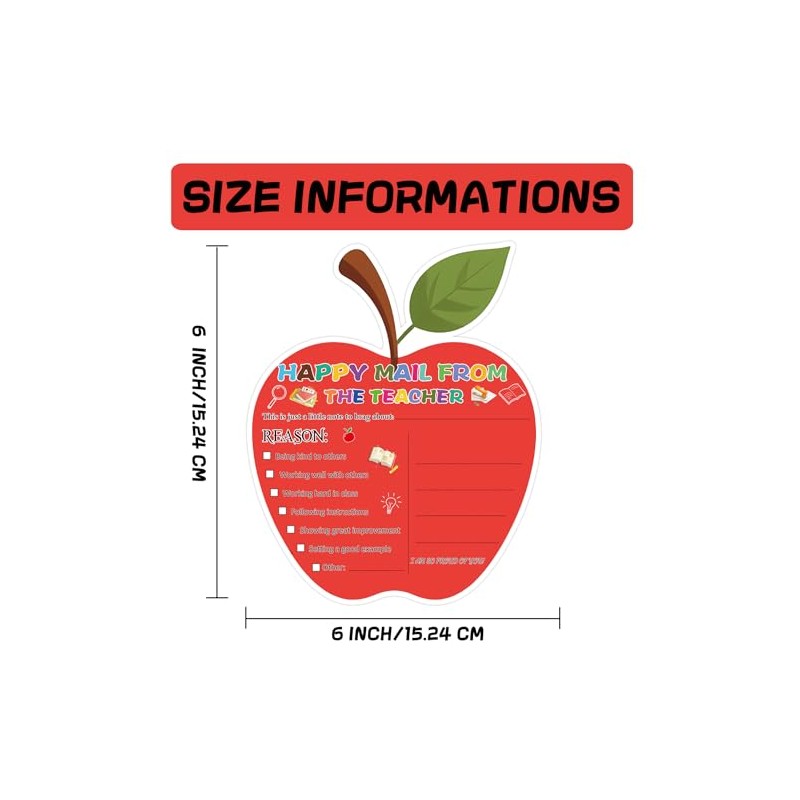 Apple Happy Mail Teacher Notes to Parents Classroom 100pcs Good