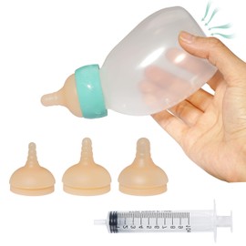 Doggiema Puppy Feeder Bottle, Silicone Feeding Nipple and Syringes for All Breed of Puppies and Other Animals Dongdong pet