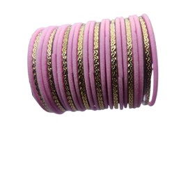 JAWSHEE 2 Dozen Glass Velvet Bangles Golden Set, Matte Color Glass Bangles With Velvet Layer For Added Beauty and Durability, Size: 2.8, Diameter: 2.5 Inches, no gemstone