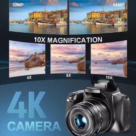 NBD 4K Digital Cameras 64MP 10X Optical Zoom 3'' Camcorder WiFi for Beginner YouTube