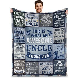 AICLIV Best Uncle Gifts from Niece Nephew, Funny Gifts for Uncle, Great Uncle Gifts for Men, Happy Uncle Birthday Gifts Idea, Uncle Gifts for Fathers Day Christmas, Uncle Blanket Gifts 60"X50"