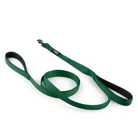 Snootiful Hound Double Handle Dog Lead - Padded Leash With Two Handles - 180cm - Traffic Handle Close Control - Assorted Colours (Green)