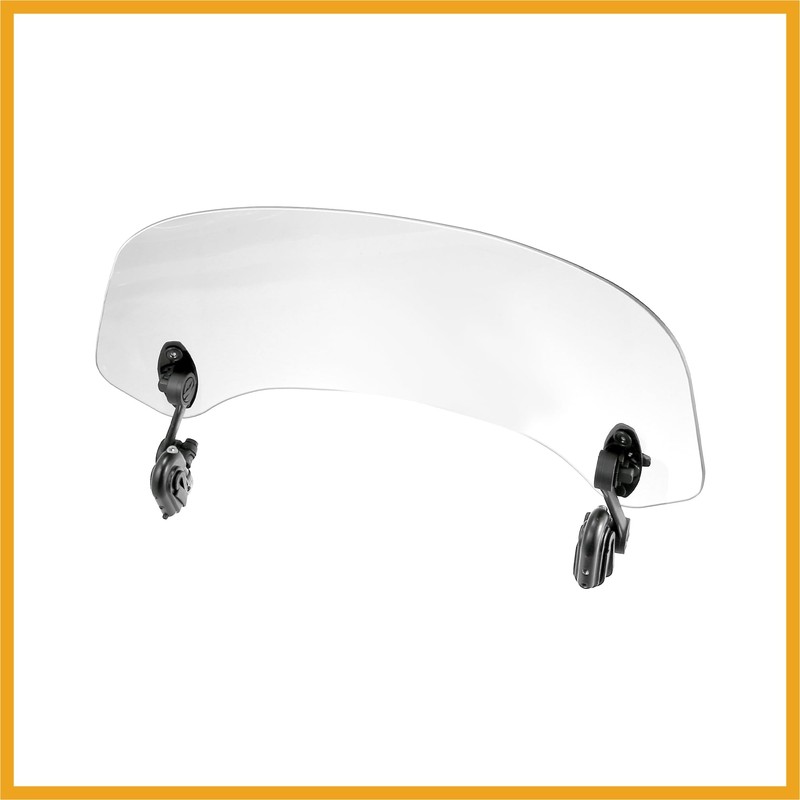 Partuto 37cm Motorcycle Windshield Motorcycle Wind Deflector Clear Lens Adjustable