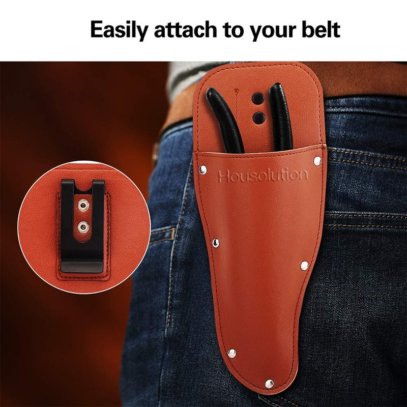 Housolution Garden Pruner Sheath, Pruner Tool Holster, Premium PU Leather