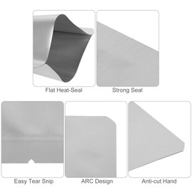 200 Pieces mylar bags for Food Storage 4 x 6 Inch Resealable Mylar Aluminum Foil Bags for food storage smell proof packaging bag aluminum foil pouch Flat Heat Sealing Bags for Beans, Wheat, Grains