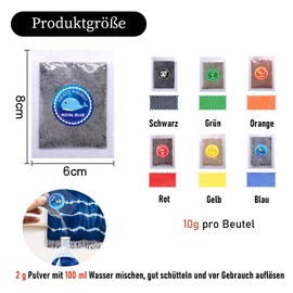 Scentoria Textile Dye, 6 Colours x 10 g, Easter Egg Dye, Machine Washable, Textile Paints, Tie Dye Set, Textile Paint for Creative Design Incl. Red, Orange, Yellow, Green, Blue, Black