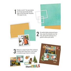 SIMPLE STORIES 2"X3", 3"X3", 3"X4", 4"X4" & 4"X6" Simple Pages Photo Mat Templates 5/Pkg