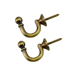DWENT Bronze Curtain Holdbacks 2Pcs - Heavy Duty Zinc Alloy Rust-Proof Tie Back Hooks for Living Room, Bedroom, Kitchen & Bathroom (Universal Design)