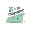 CafePress X is for Xylophone 5.5" Round Car Magnet Magnetic