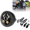 ZZJAUBI Black 5-3/4inch Headlight with Motorcycle Headlight Housing Bucket compatible