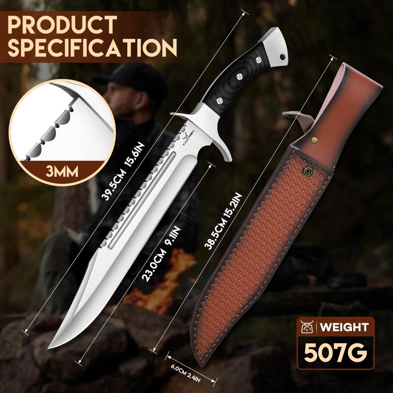TAN REN Survival Knife Machete for Cutting Trees Heavy Duty