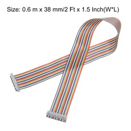 QUARKZMAN IDC Cable Rainbow Ribbon Cable 2.54 mm Distance Pitch Cable 30 Pin Connectors FC Double Female Grey Connector for Connectors DIY Experiment 2 Ft Length