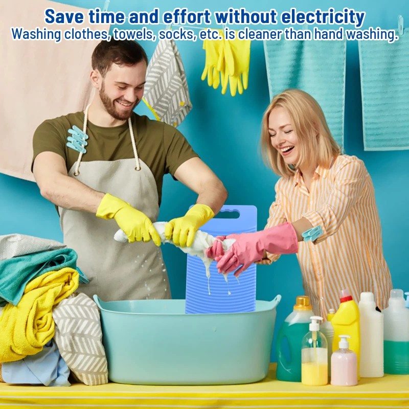 Mzd Plastic Rectangle Washboard Washing Clothes Board 50cm Long green