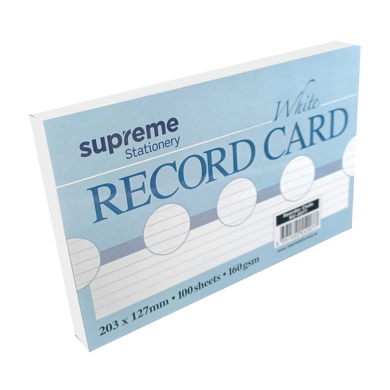 Record Cards White Ruled Index Cards 6mm Lined Margin Revision