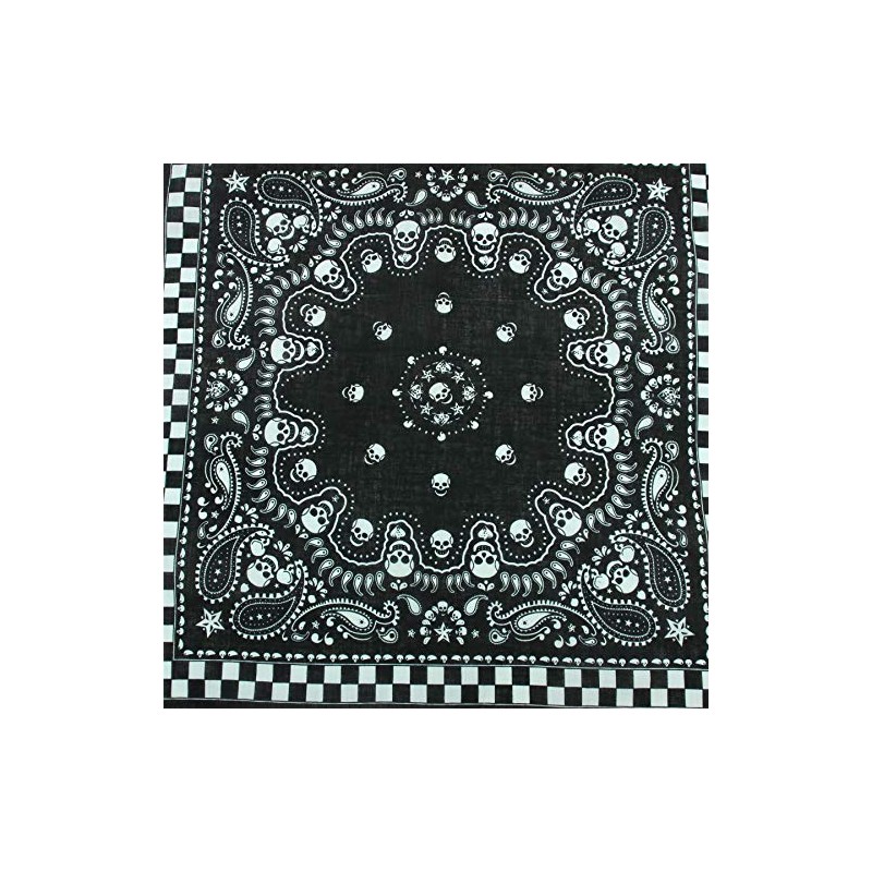 LOUDelephant Bandana Face Cover Mask - Paisley Skulls
