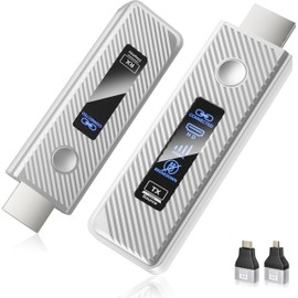 Upgraded Wireless HDMI Transmitter and Receiver, 164FT/50M Plug & Play Portable Extender, 4K Decode 1080P Output,Ultra Low Latency 5.8G + 2.4G for Streaming Video and Audio from Laptop/PC/TV/Projector