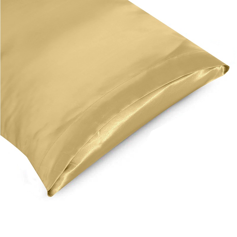 My home store Gold Silk Pillowcase 2 Pack - Hypoallergenic,