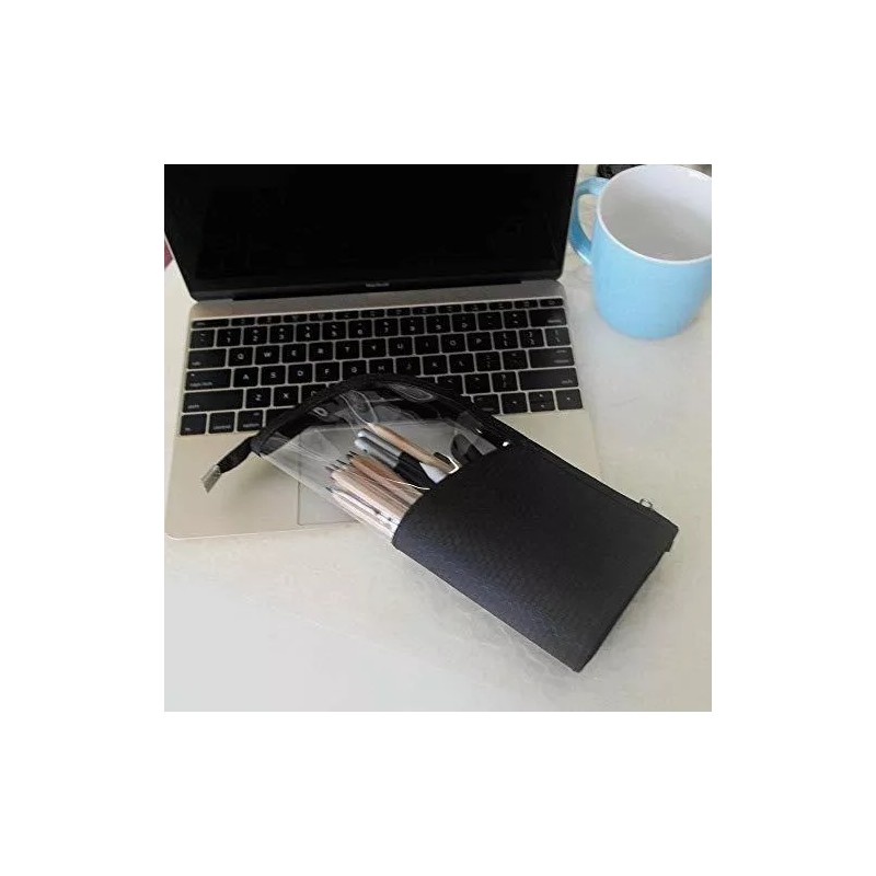 ANEMEL Soporte De Brochas De Maquillaje De Viaje Negro, Anemel