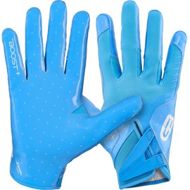 Grip Boost Youth Football Gloves Solid Stealth 6.0 Boost Plus Kids Receiver Gloves (Solid Light Blue, Youth Large)