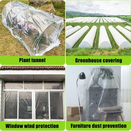 MAILEKT Polyethylene Film, Transparent Greenhouse Film, Film Greenhouse for Gardening, Tomato House, Greenhouse Film (3 m x 3 m)